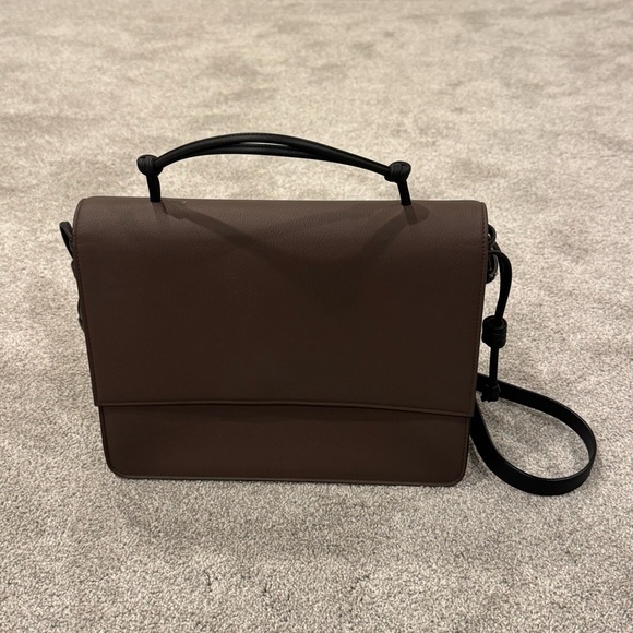 Von Holzhausen Handbags - Von Holzhausen “The Handheld” Satchel Chocolate Brown and Black Trim